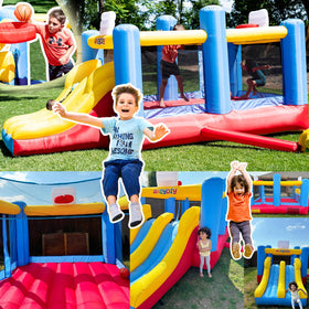 AKEYDIY inflatable bouncer with wide jumping area for group play.