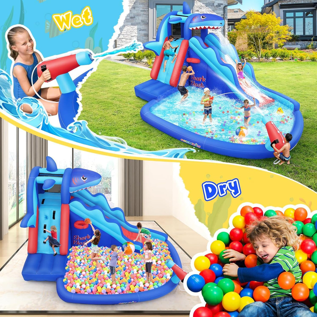 AKEYDIY shark slide climbing wall for safe balance and play
