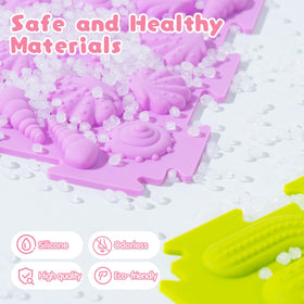 AKIMRABY silicone puzzle floor mats are safe and durable for kids