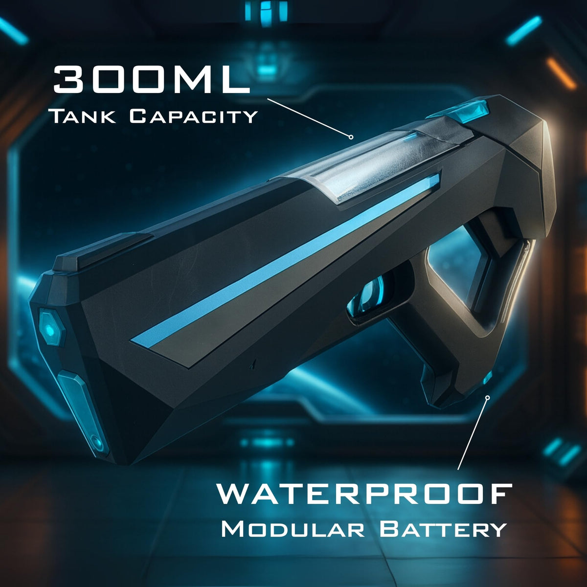 Modular waterproof battery shown with quick removal for charging