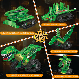 AKWME 5-in-1 dinosaur toy in Stegosaurus mode for imaginative play and spatial skills.