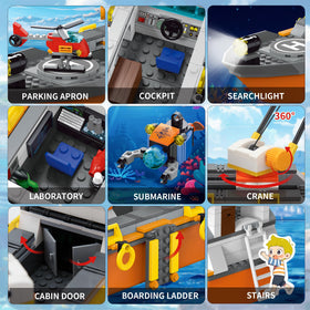 AKWME City Ocean Explorer shark cage scene for marine adventure.
