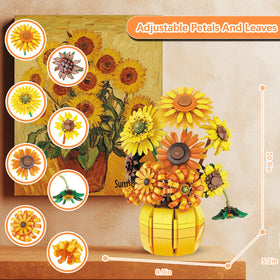 AKWME Sunflower kit close-up on bendable stems and petals for a unique bouquet