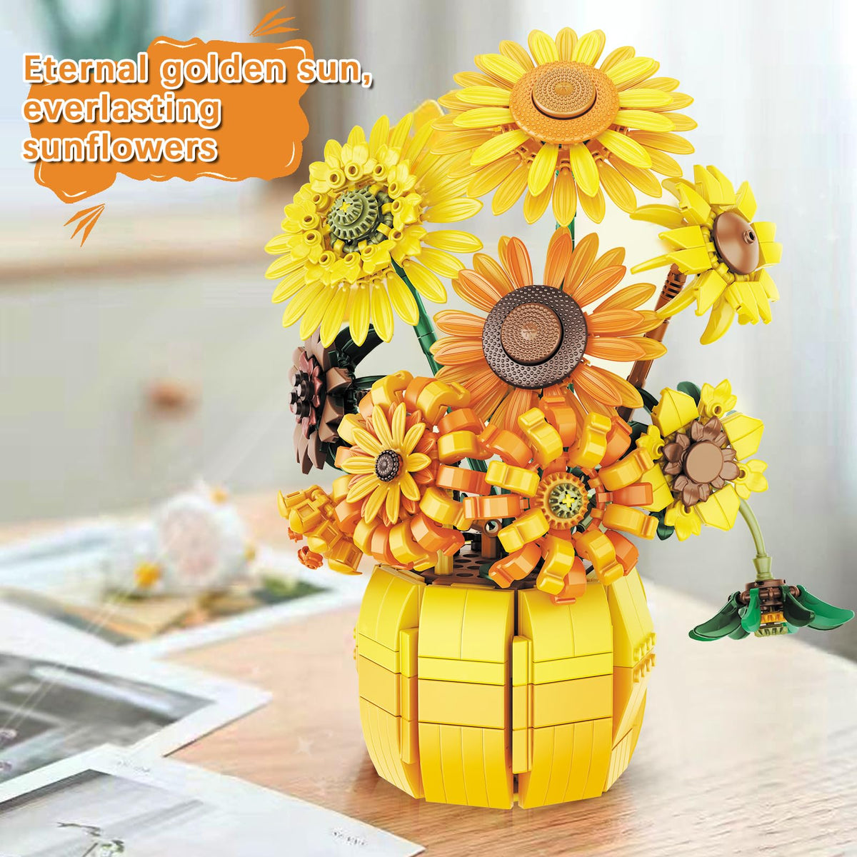 AKWME Sunflower petals and centers detail highlighting realistic texture for home decor