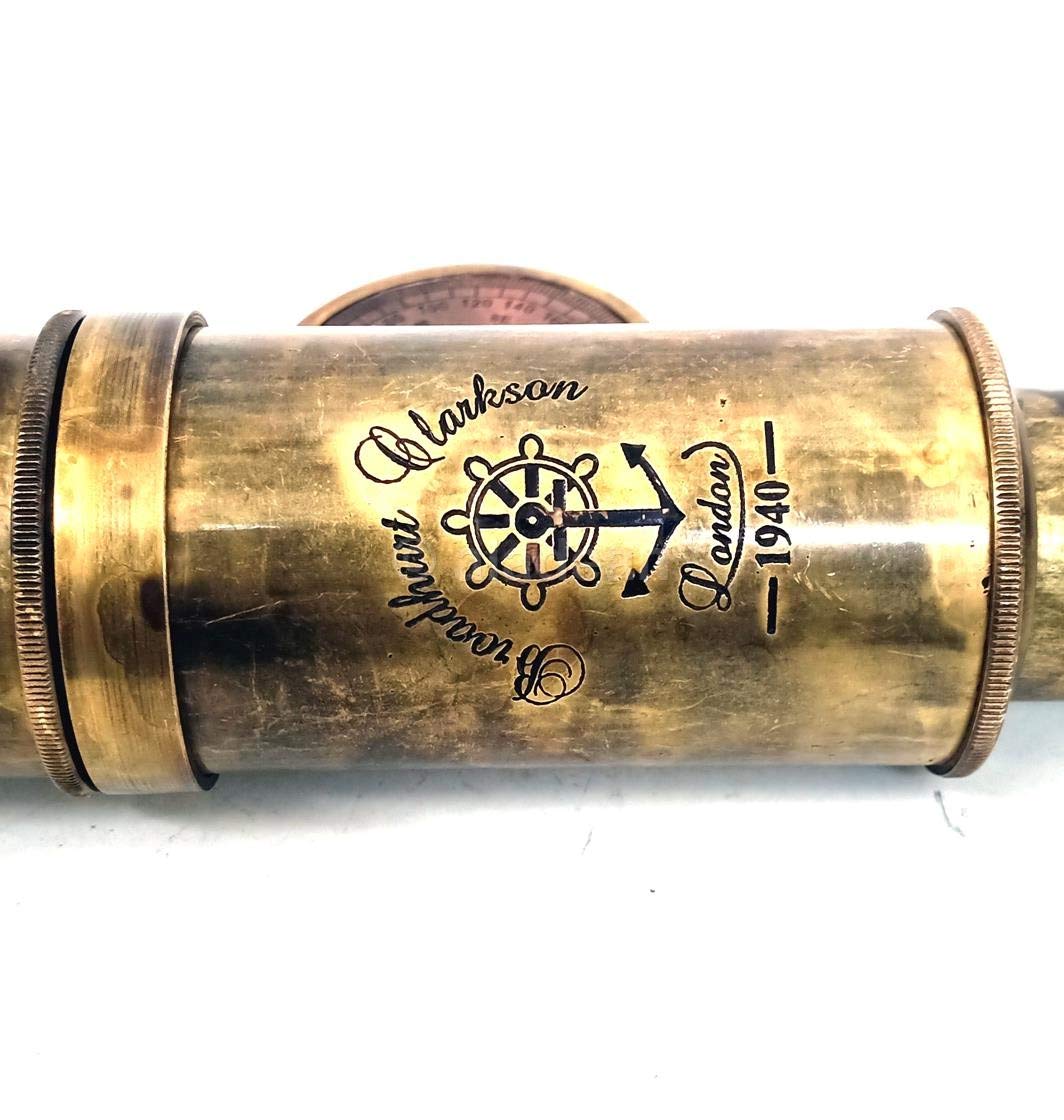 ALADEAN Scout Regiment brass telescope daylight-use demonstration view with clear optics.