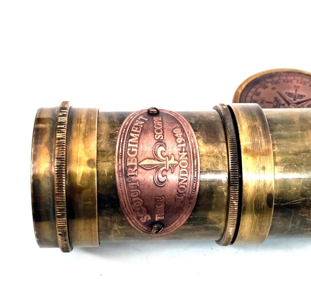 ALADEAN Scout Regiment brass telescope educational-use for optics demos.