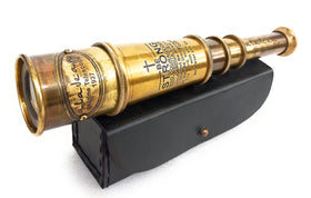ALADEAN vintage spyglass 16-inch extended shows durable brass craftsmanship for outdoor viewing.