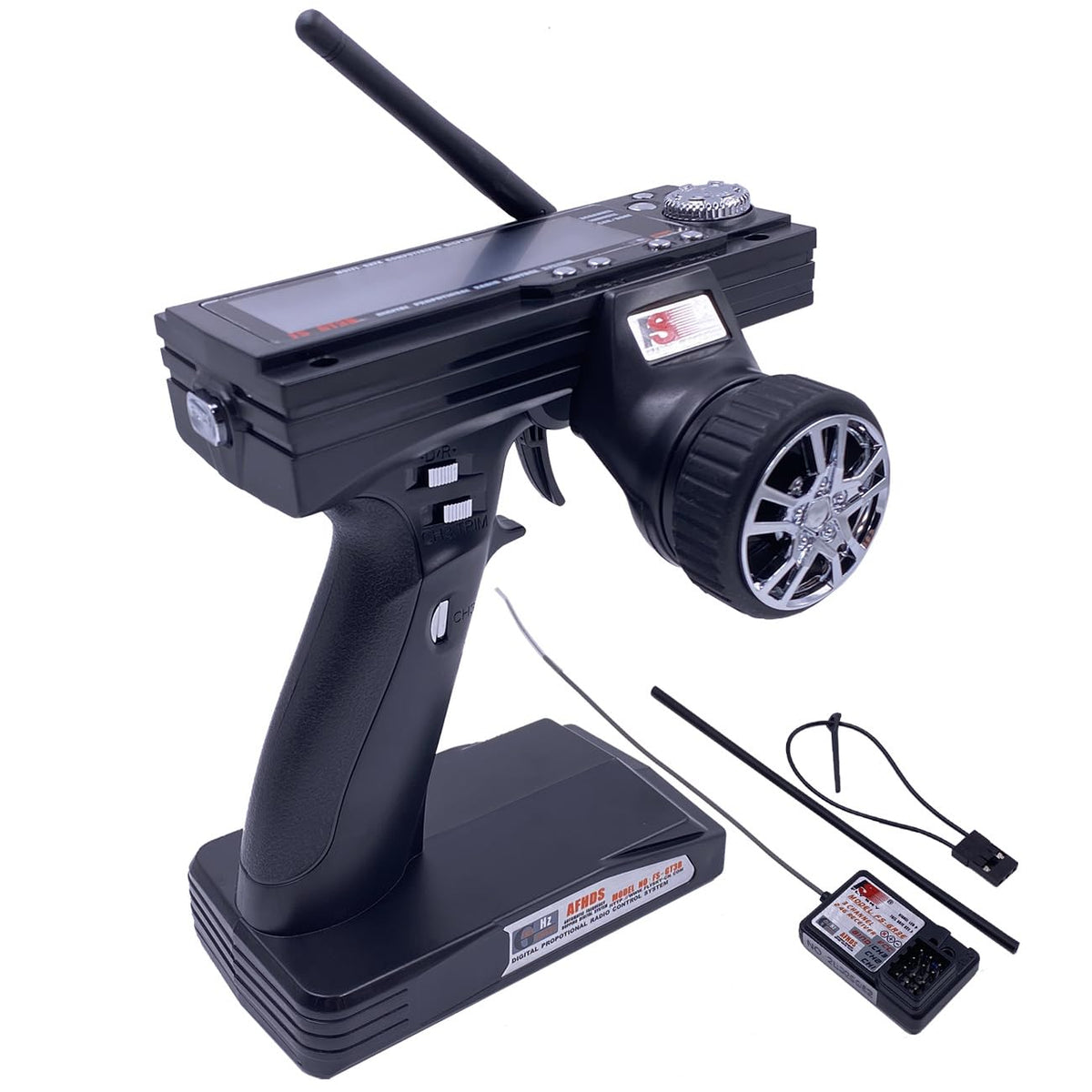 Alaohu FS-GT3B transmitter front view for comfortable three-channel control