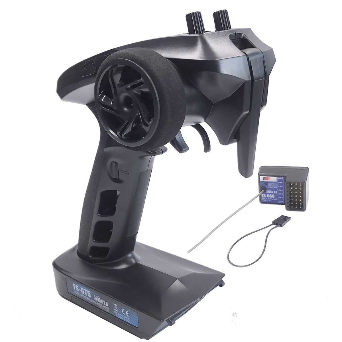Alaohu FS-GT5 transmitter with six-channel control for precise RC vehicle handling