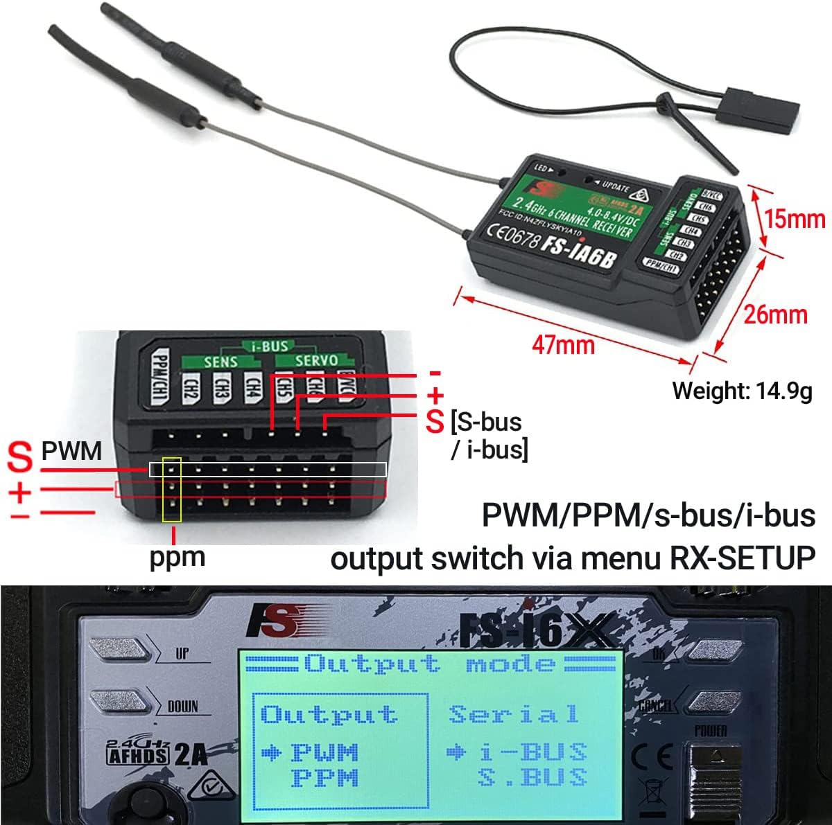 Alaohu FS-i6X setup menu aids fast field configuration.