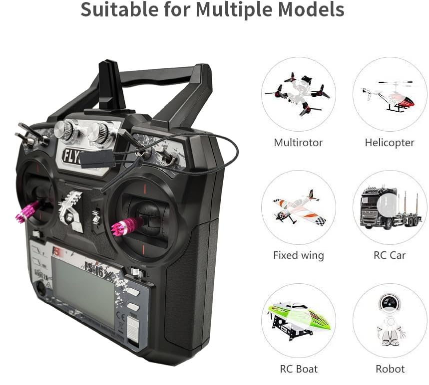 Alaohu FS-i6X transmitter side controls for easy thumb access and quick function switching.