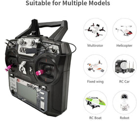 Alaohu FS-i6X transmitter side controls for easy thumb access and quick function switching.