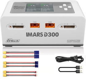 Alaohu Gens Ace IMARS D300 charger front view for dual-channel fast charging.