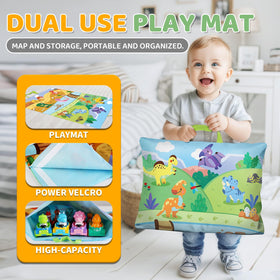 ALASOU storage bag folds from mat for quick tidy-up after play sessions.