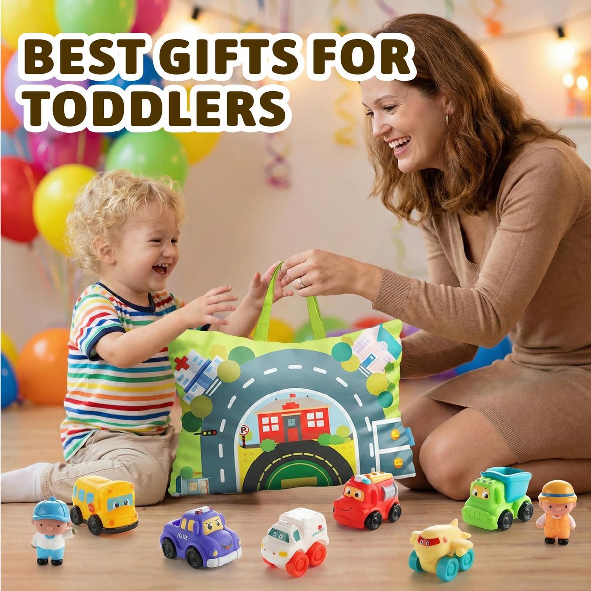 ALASOU durable soft-rounded cars offer safe, tactile play for little hands.