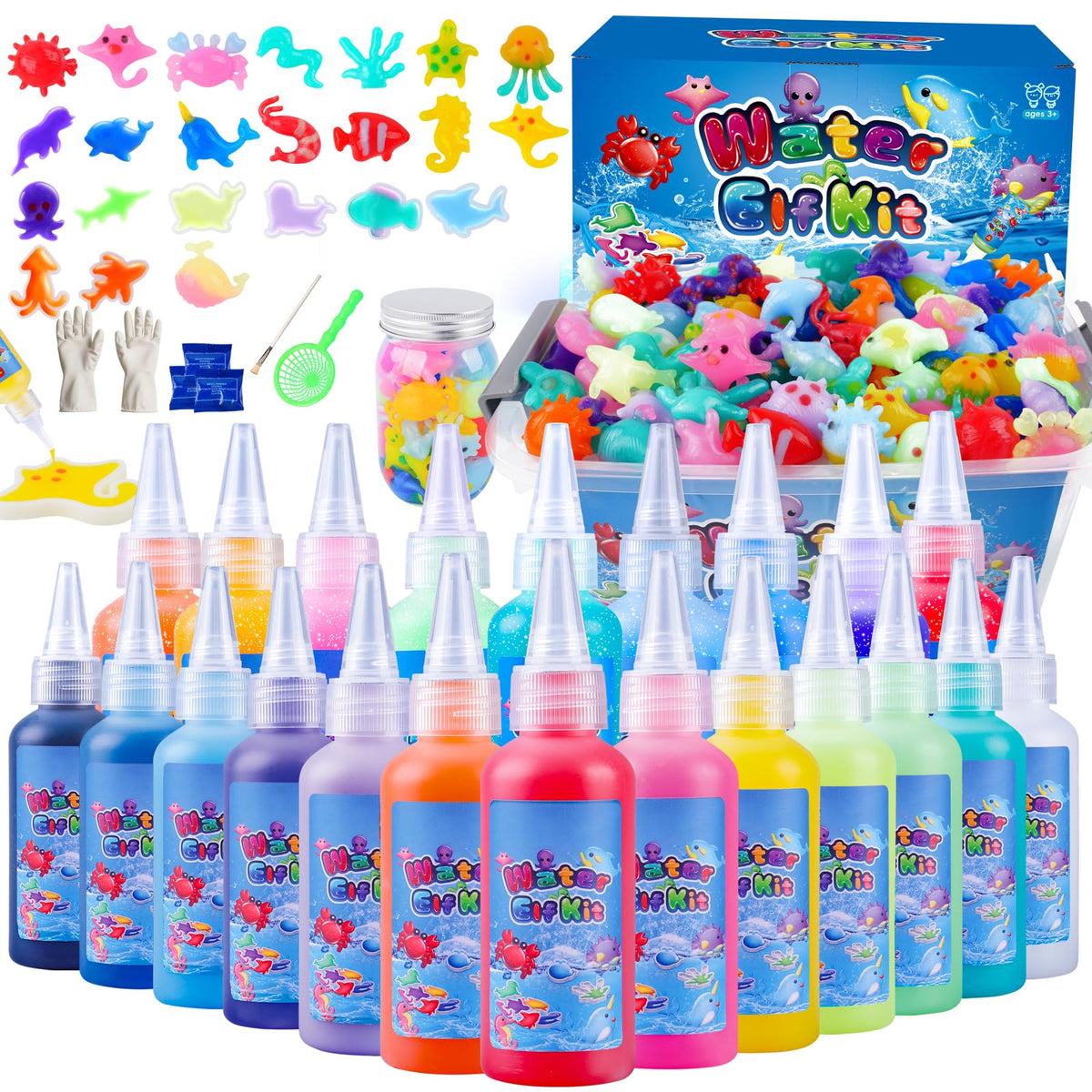 Albxiu Aibxiu Magic Water Elf Kit showing 22 molds for imaginative sea life play