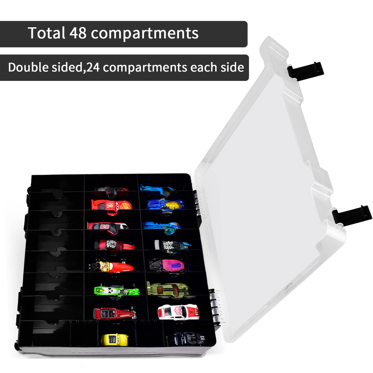 ALCYON dual-side case side view with carrying handle for portable play.