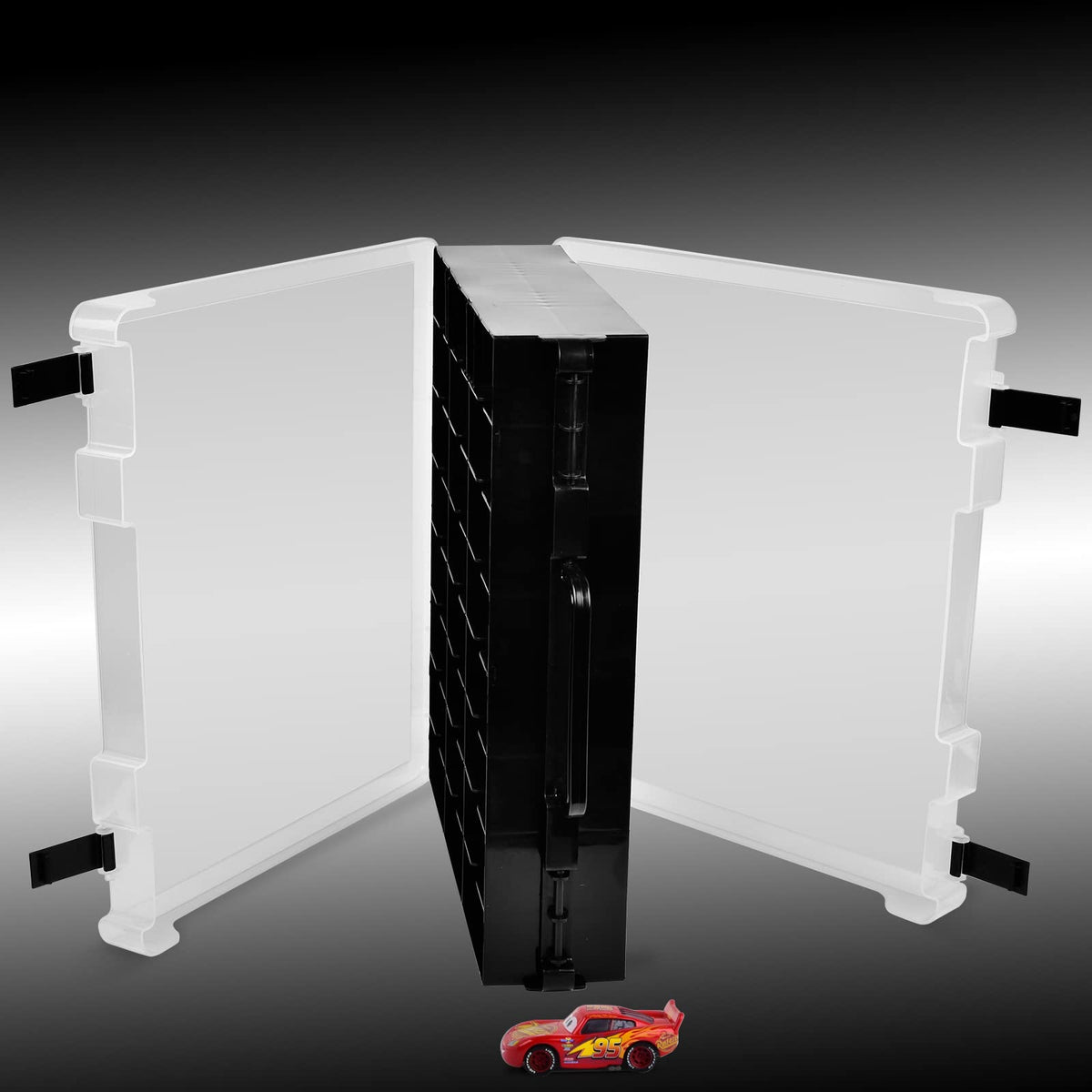 ALCYON snap closures keep toys secure during travel.
