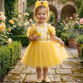 AlecosFun dress closeup shows soft lining and delicate tulle for comfy wear.