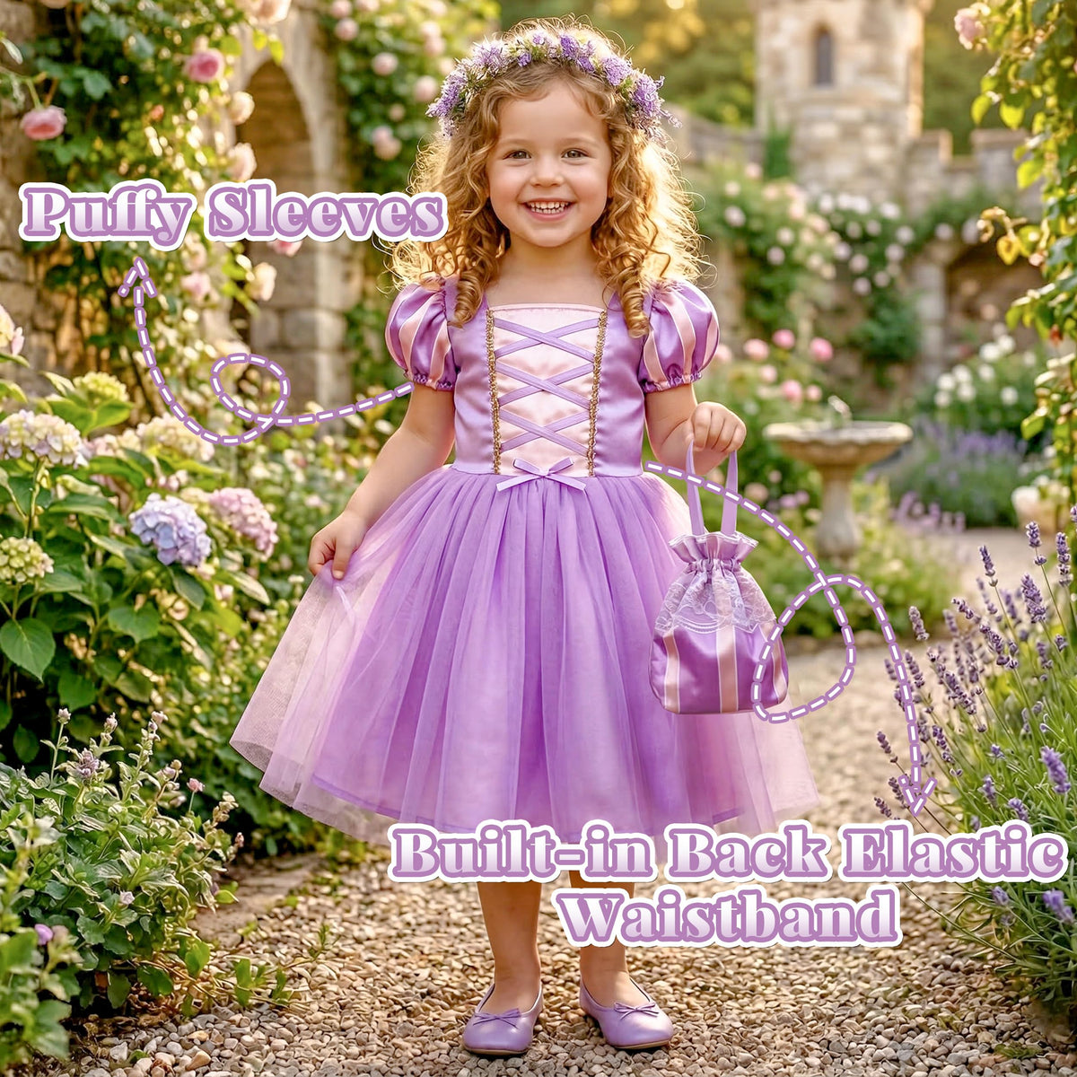 AlecosFun elastic back waistband ensures a secure, comfortable fit as kids move.