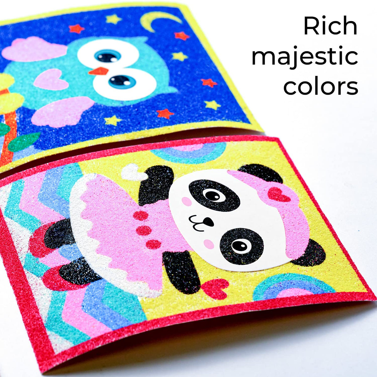 ALEXES sand art pictures set featuring cartoon characters to inspire creativity.
