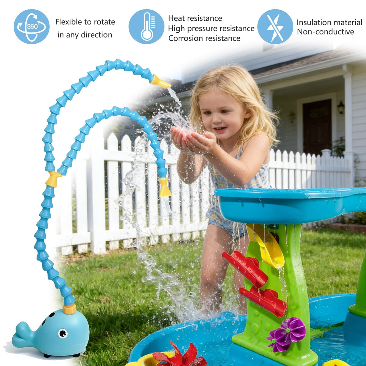 Alickwang cordless pump sits anywhere on the table for versatile play.
