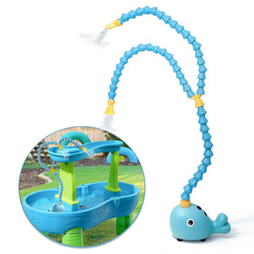Alickwang whale water pump on a toddler table enables engaging water play.