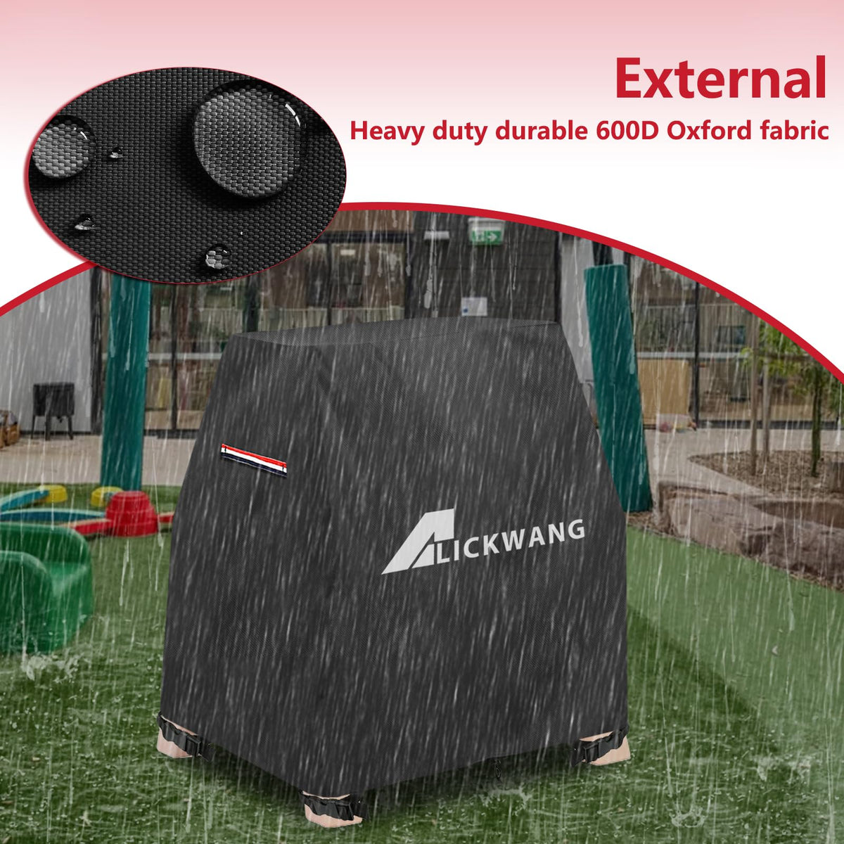 Alickwang water table cover shows drawcord and buckles for secure fit