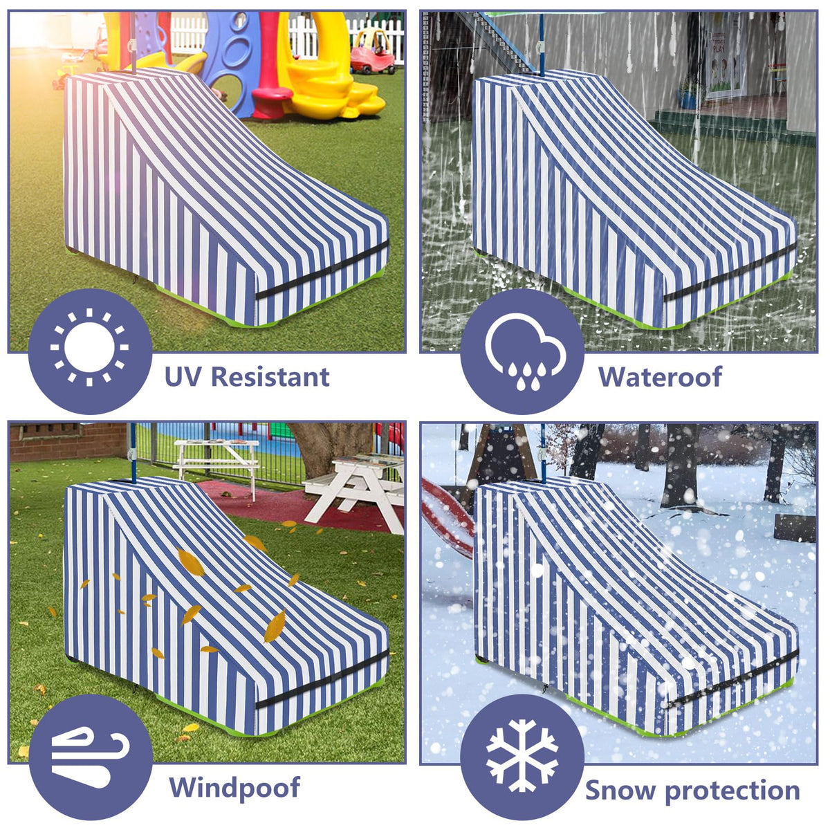 Alickwang outdoor use scenario shows cover protecting a play area.