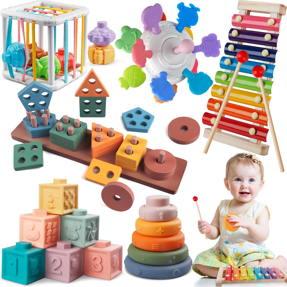 Aliex 6-in-1 Montessori toy set for sensory exploration and fine motor play