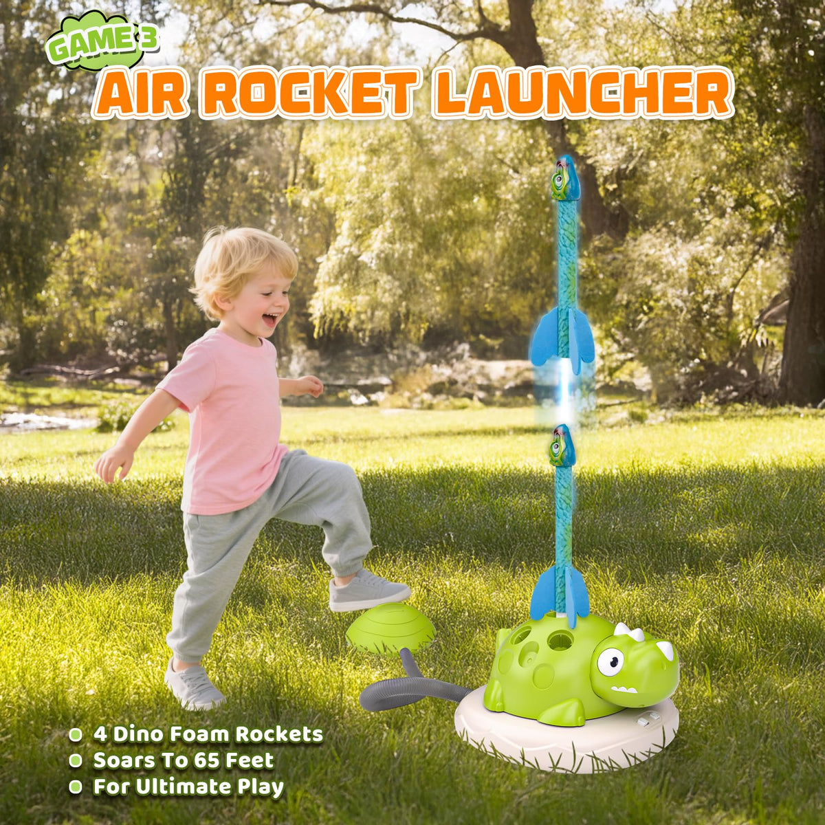 Aliex Rotating dinosaur head target during ring toss action