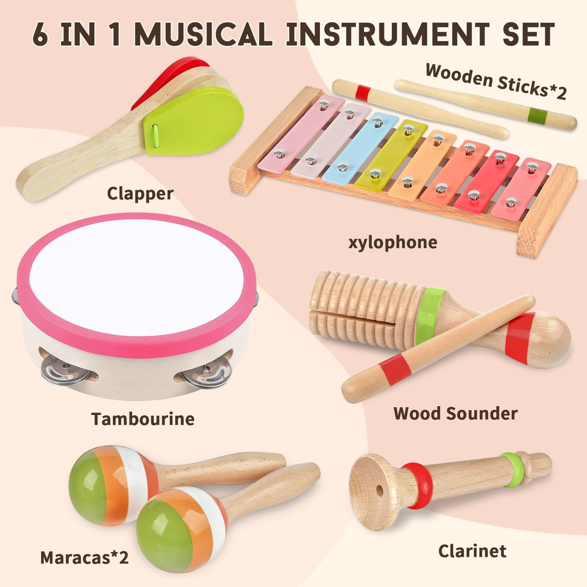 Aliex Montessori wooden toy set for girls supports tactile exploration and imaginative play