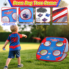 Aliex Spider Bean Bag Toss indoors, promoting teamwork and motor skills.