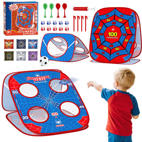Aliex Spider Bean Bag Toss set on lawn for outdoor play and coordination.