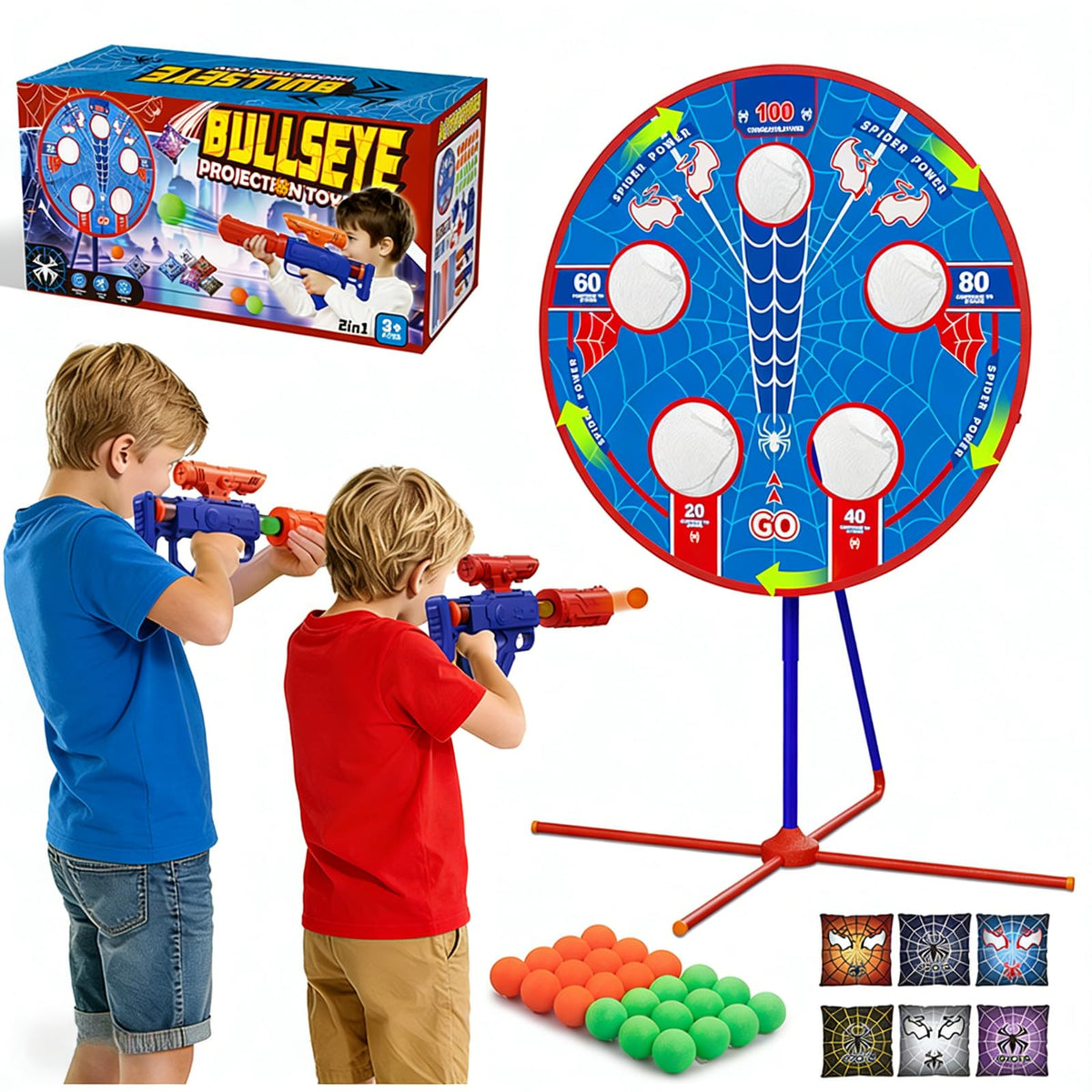 Aliex Spider Upgraded 2-in-1 with rotating target for engaging shooting practice.
