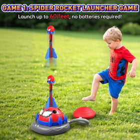 Aliex Spider web-shaped launcher extended to 60 ft for dramatic launches.