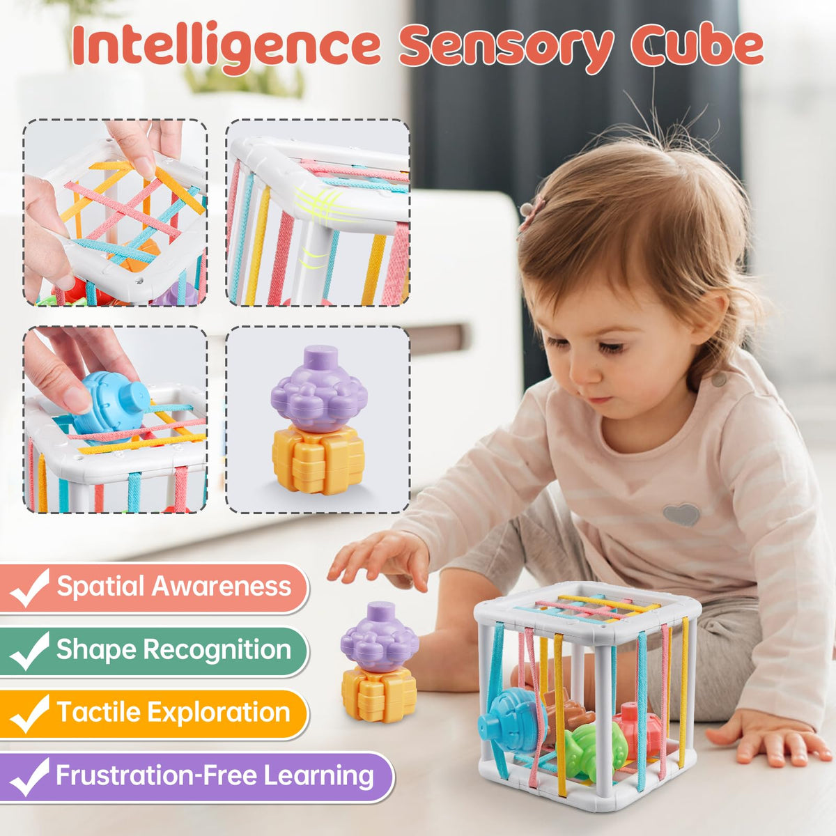 Aliex wooden stacking blocks encouraging color and shape recognition during hands-on play