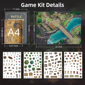 AliKids DND Battle Map Book compact 11x16 size for on-the-go games.