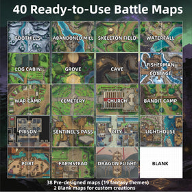 AliKids DND Battle Map Book open-flat layout enables seamless double-page battles.