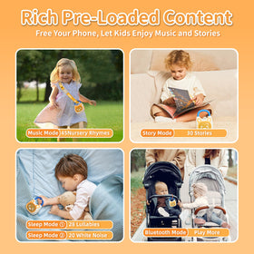 alilo Pocket Bunny lanyard hang enables stroller storytelling.