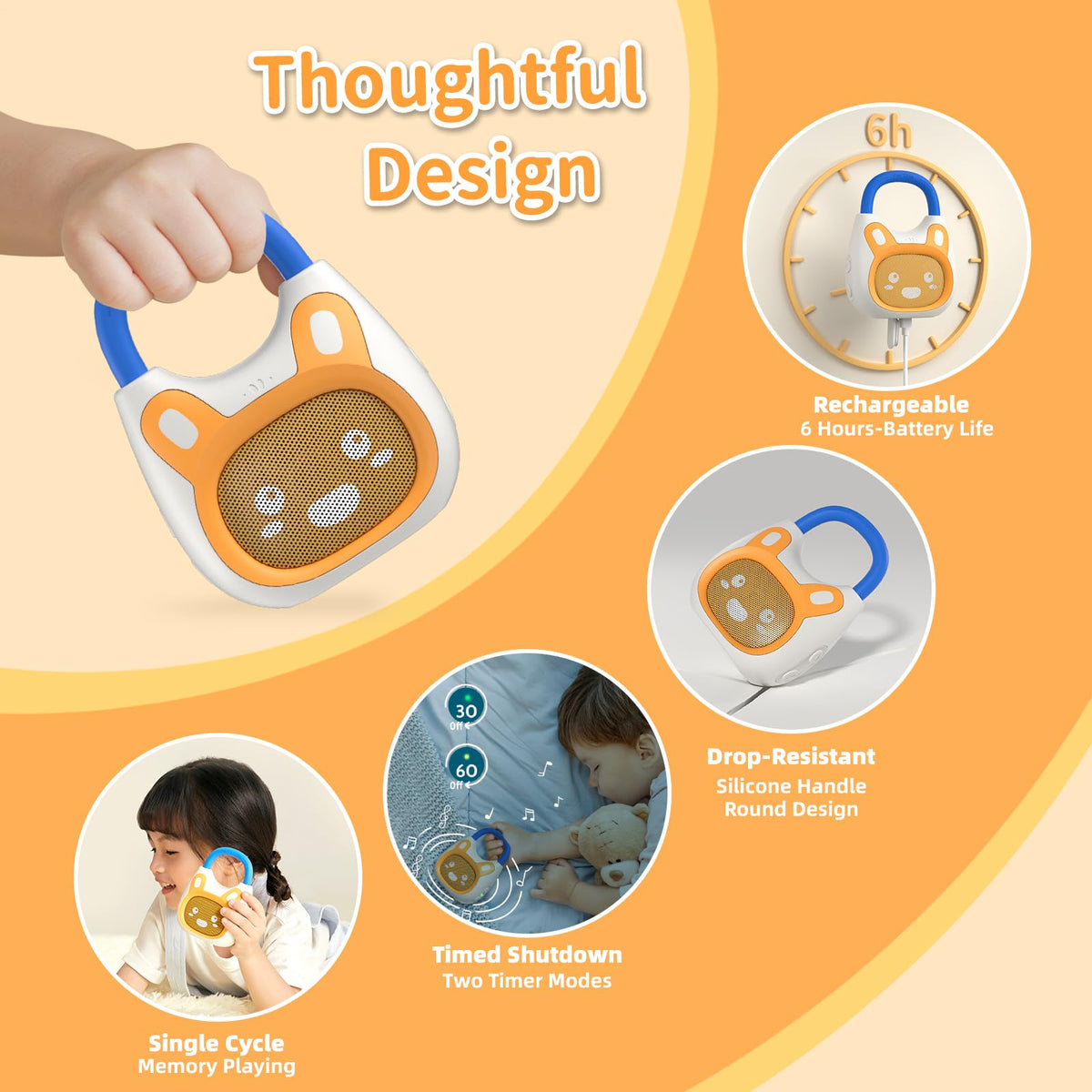alilo Pocket Bunny rechargeable battery supports longer play sessions.