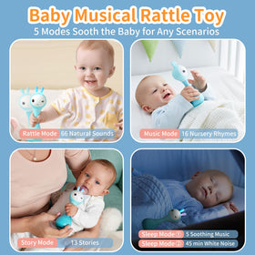 Alilo Smarty Bunny Rattle soft silicone ears safe for mouthing
