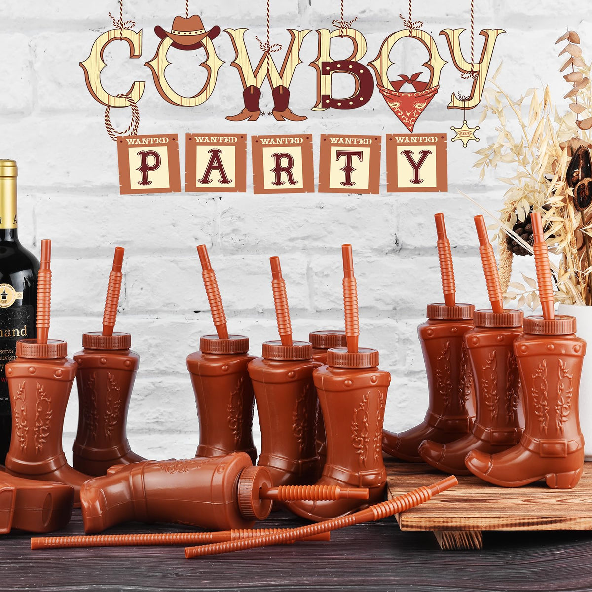 ALINK Cowboy Boot Cups close-up material shows sturdy plastic