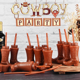 ALINK Cowboy Boot Cups close-up material shows sturdy plastic