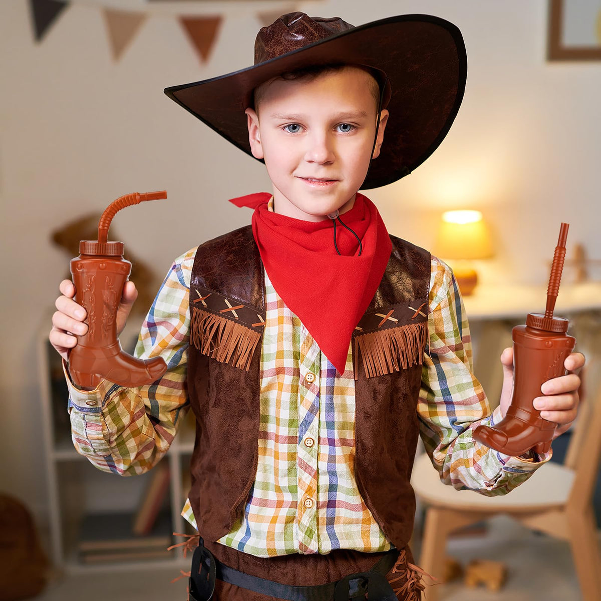 ALINK Cowboy Boot Cups stackable design saves space for storage