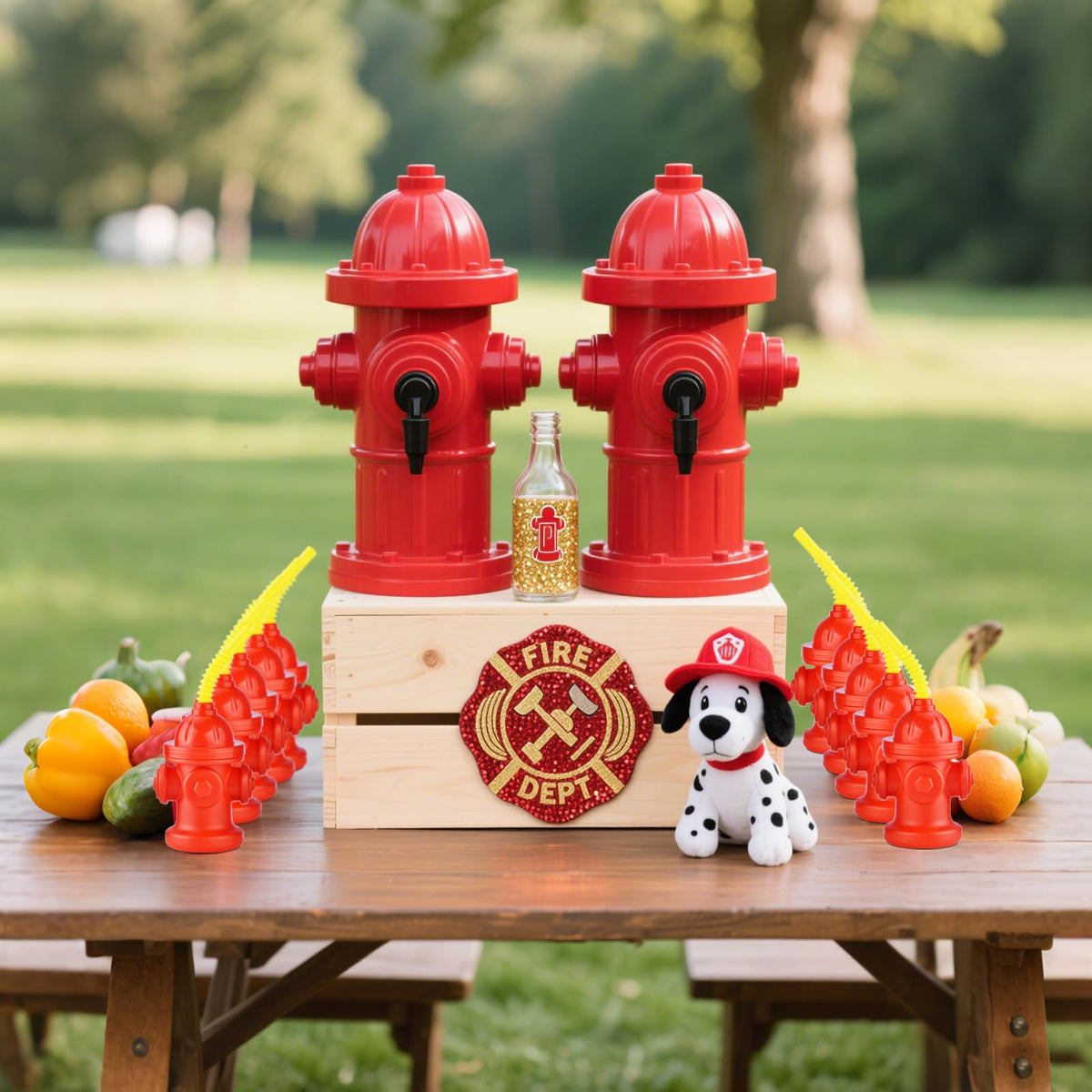 ALINK fire truck themed cups brighten party decor