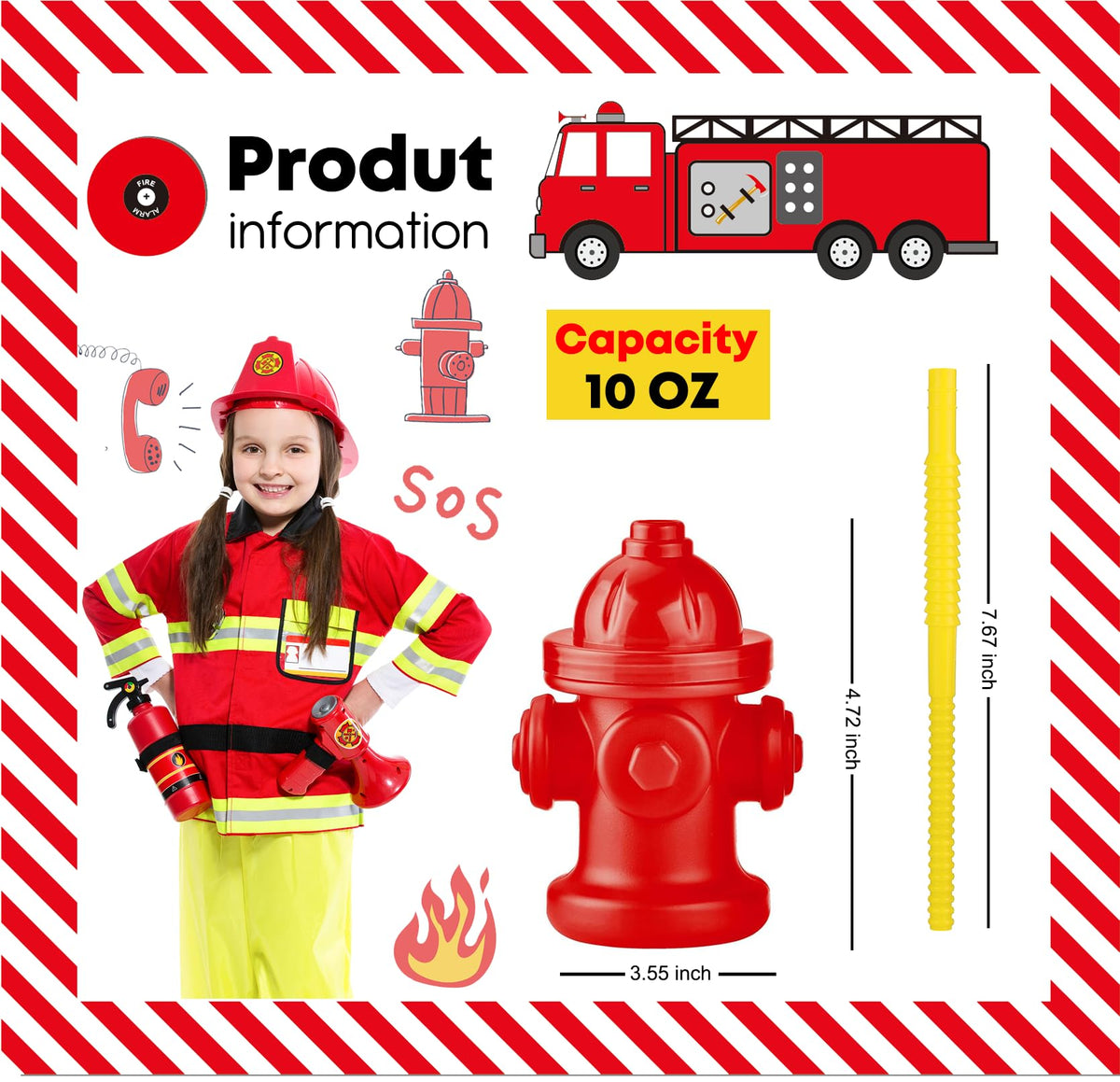 ALINK red hydrant cups BPA-free for kids parties