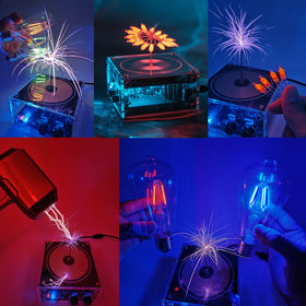 ALKISTA educational toy model demonstrating artificial lightning safely on a desk