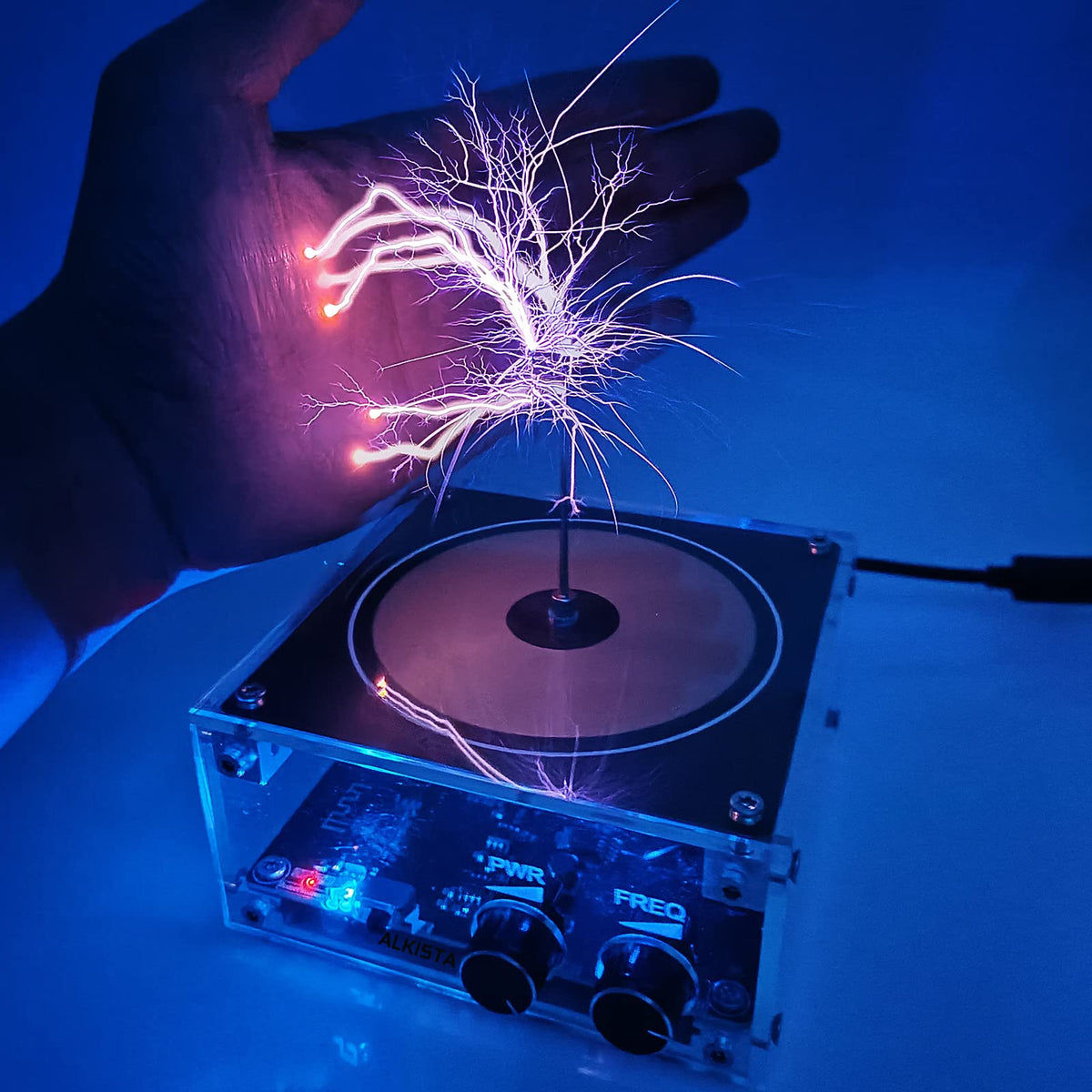 ALKISTA Tesla Coil Musical Speaker glowing plasma arc for engaging science demonstrations