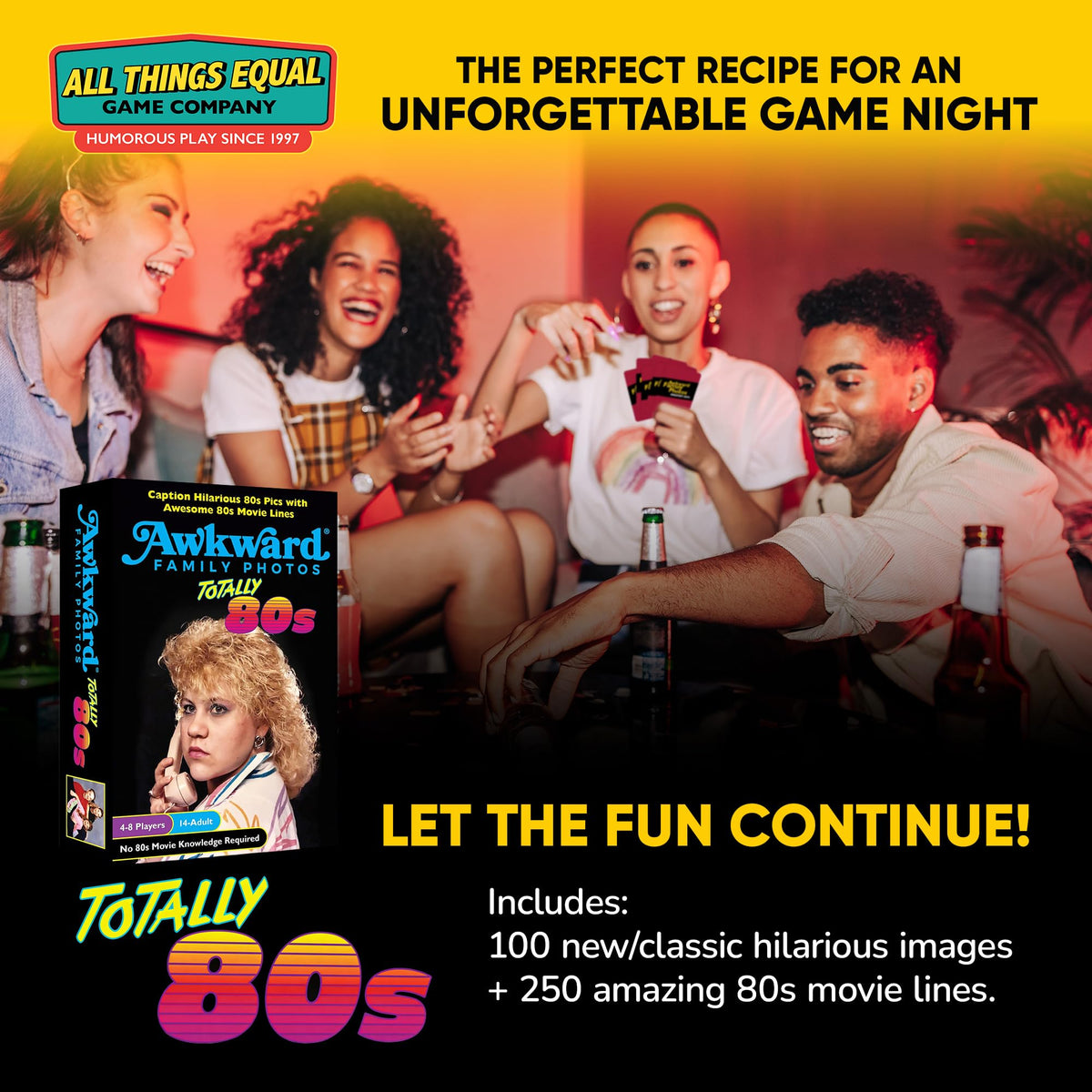 ALL THINGS EQUAL Awkward Photos box content reveals 100 photos and 300 quotes for endless fun.